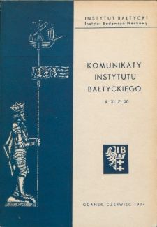 Komunikaty Instytutu Bałtyckiego, z.20
