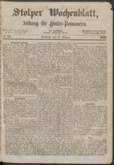 Stolper Wochenblatt. Zeitung f&uuml;r Hinterpommern № 21