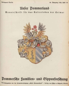 Unser Pommerland : Monatsschrift für das Kulturleben der Heimat, 1935, Nr. 7/8