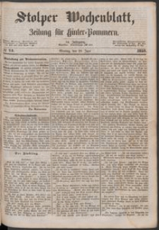 Stolper Wochenblatt. Zeitung f&uuml;r Hinterpommern № 74