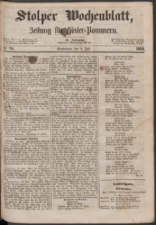 Stolper Wochenblatt. Zeitung f&uuml;r Hinterpommern № 76