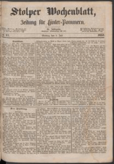 Stolper Wochenblatt. Zeitung f&uuml;r Hinterpommern № 77