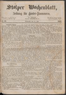 Stolper Wochenblatt. Zeitung f&uuml;r Hinterpommern № 81