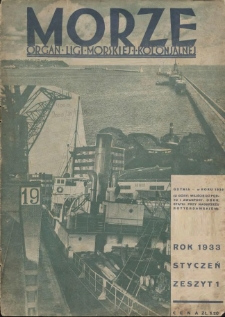 Morze : organ Ligi Morskiej i Kolonialnej, 1933, nr 1