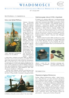 Wiadomości CMM : Biuletyn Informacyjny Centralnego Muzem Morskiego w Gdańsku, 2004, nr 7