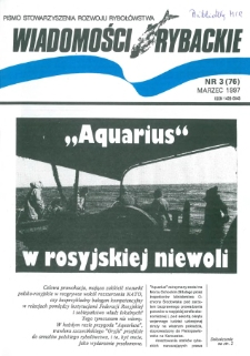 Wiadomości Rybackie : pismo Stowarzyszenia Rozwoju Ryboł&oacute;wstwa, 1997, nr 3