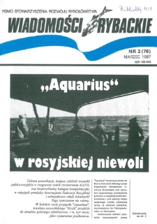 Wiadomości Rybackie : pismo Stowarzyszenia Rozwoju Rybołówstwa, 1997, nr 3