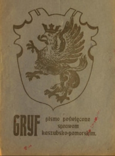 Gryf : pismo poświęcone sprawom kaszubsko-pomorskim, 1922, nr 1