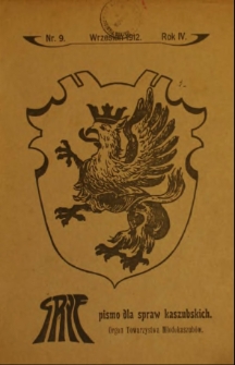 Gryf : pismo dla spraw kaszubskich : organ Towarzystwa Młodokaszubów, 1912, nr 9