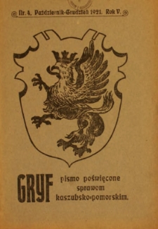 Gryf : pismo poświęcone sprawom kaszubsko-pomorskim, 1921, nr 4