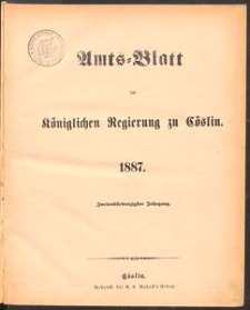 Amts-Blatt der K&ouml;niglichen Regierung zu C&ouml;slin 1887