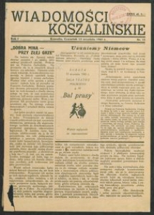 Wiadomości Koszalińskie. Nr 11/1945