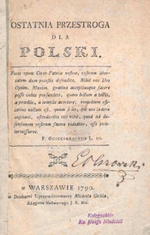 Ostatnia przestroga dla Polski