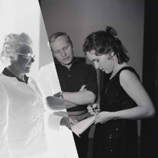 Barbara Czajecka-Markowska - klawesynistka, Zdzisław Pawlak - stroiciel fortepianu i Bronisława Szerszenowicz