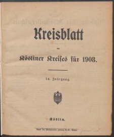 Kreisblatt des K&ouml;sliner Kreises 1908