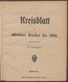 Kreisblatt des Kösliner Kreises 1908