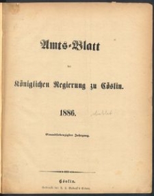 Amts-Blatt der Königlichen Regierung zu Cöslin 1886