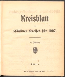 Kreisblatt des K&ouml;sliner Kreises 1907