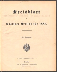 Kreisblatt des C&ouml;sliner Kreises 1886