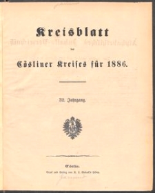 Kreisblatt des Cösliner Kreises 1886