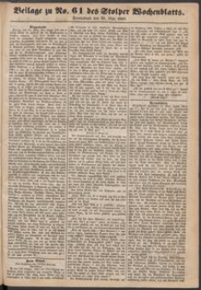 Beilage zu № 61 des Stolper Wochenblatt