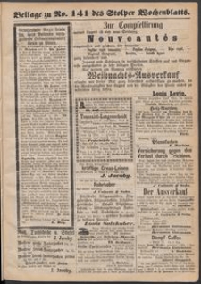 Beilage zu № 141 des Stolper Wochenblatt