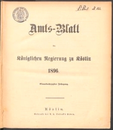 Amts-Blatt der K&ouml;niglichen Regierung zu K&ouml;slin 1896