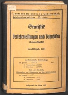 Statistik der Verkehrsleistungen nach Bahnhofen (Bahnhofsstatistik)[1935]