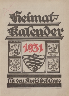 Heimatkalender f&uuml;r den Kreis Schlawe 1931