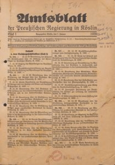 Amtsblatt der Preu&beta;ischen Regierung zu K&ouml;slin 1939