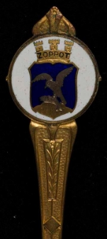 Łyżeczka pamiątkowa z herbem Sopotu