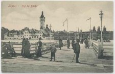 Pocztówka czarno-biała Zoppot – «Auf der Brücke»