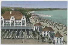 Poczt&oacute;wka kolorowa &laquo;Ostseebad Zoppot &ndash; Strand u. Kurgarten&raquo;