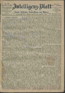 Intelligenz-Blatt f&uuml;r Stolp, Schlawe, Lauenburg und B&uuml;tow Nr. 21.