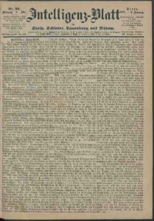 Intelligenz-Blatt f&uuml;r Stolp, Schlawe, Lauenburg und B&uuml;tow Nr. 36.