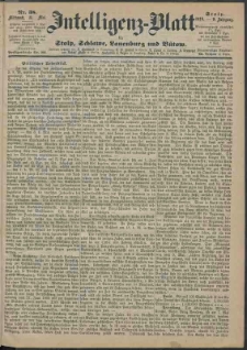 Intelligenz-Blatt f&uuml;r Stolp, Schlawe, Lauenburg und B&uuml;tow Nr. 38.