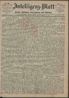 Intelligenz-Blatt f&uuml;r Stolp, Schlawe, Lauenburg und B&uuml;tow Nr. 39.