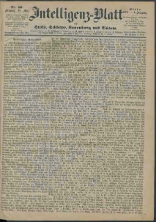 Intelligenz-Blatt f&uuml;r Stolp, Schlawe, Lauenburg und B&uuml;tow Nr. 40.