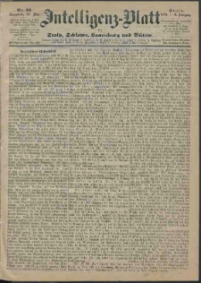 Intelligenz-Blatt f&uuml;r Stolp, Schlawe, Lauenburg und B&uuml;tow Nr. 43.