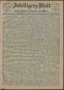 Intelligenz-Blatt f&uuml;r Stolp, Schlawe, Lauenburg und B&uuml;tow Nr. 47.