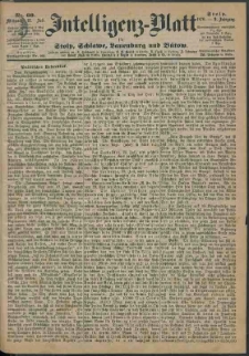 Intelligenz-Blatt f&uuml;r Stolp, Schlawe, Lauenburg und B&uuml;tow Nr. 60.