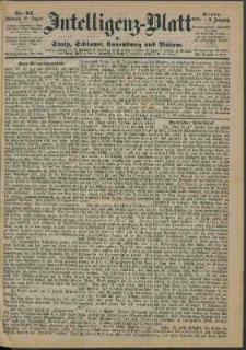 Intelligenz-Blatt f&uuml;r Stolp, Schlawe, Lauenburg und B&uuml;tow Nr. 64.