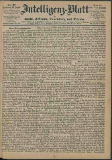 Intelligenz-Blatt f&uuml;r Stolp, Schlawe, Lauenburg und B&uuml;tow Nr. 67.