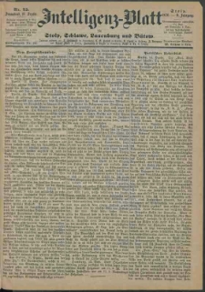 Intelligenz-Blatt f&uuml;r Stolp, Schlawe, Lauenburg und B&uuml;tow Nr. 75.