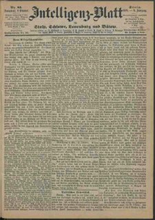 Intelligenz-Blatt f&uuml;r Stolp, Schlawe, Lauenburg und B&uuml;tow Nr. 81.