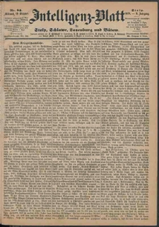 Intelligenz-Blatt f&uuml;r Stolp, Schlawe, Lauenburg und B&uuml;tow Nr. 84.