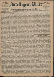 Intelligenz-Blatt f&uuml;r Stolp, Schlawe, Lauenburg und B&uuml;tow Nr. 86.