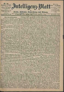 Intelligenz-Blatt f&uuml;r Stolp, Schlawe, Lauenburg und B&uuml;tow Nr. 91.