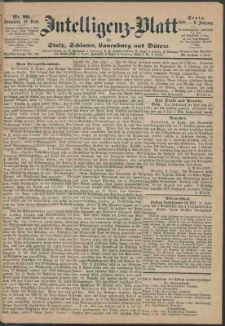 Intelligenz-Blatt f&uuml;r Stolp, Schlawe, Lauenburg und B&uuml;tow Nr. 99.