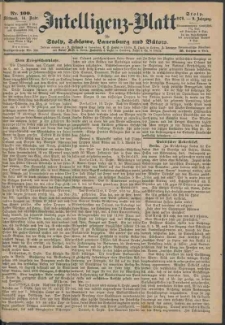 Intelligenz-Blatt f&uuml;r Stolp, Schlawe, Lauenburg und B&uuml;tow Nr. 100.